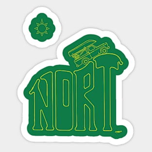 Nort Yellow Line Art Sticker